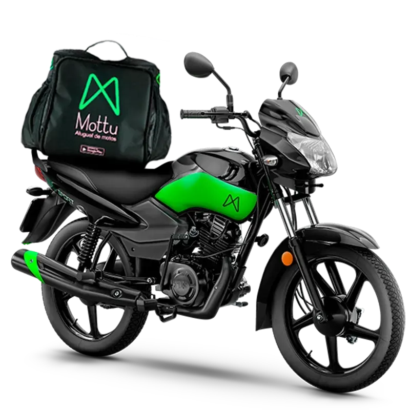 Moto Mottu oficial com baú de entrega